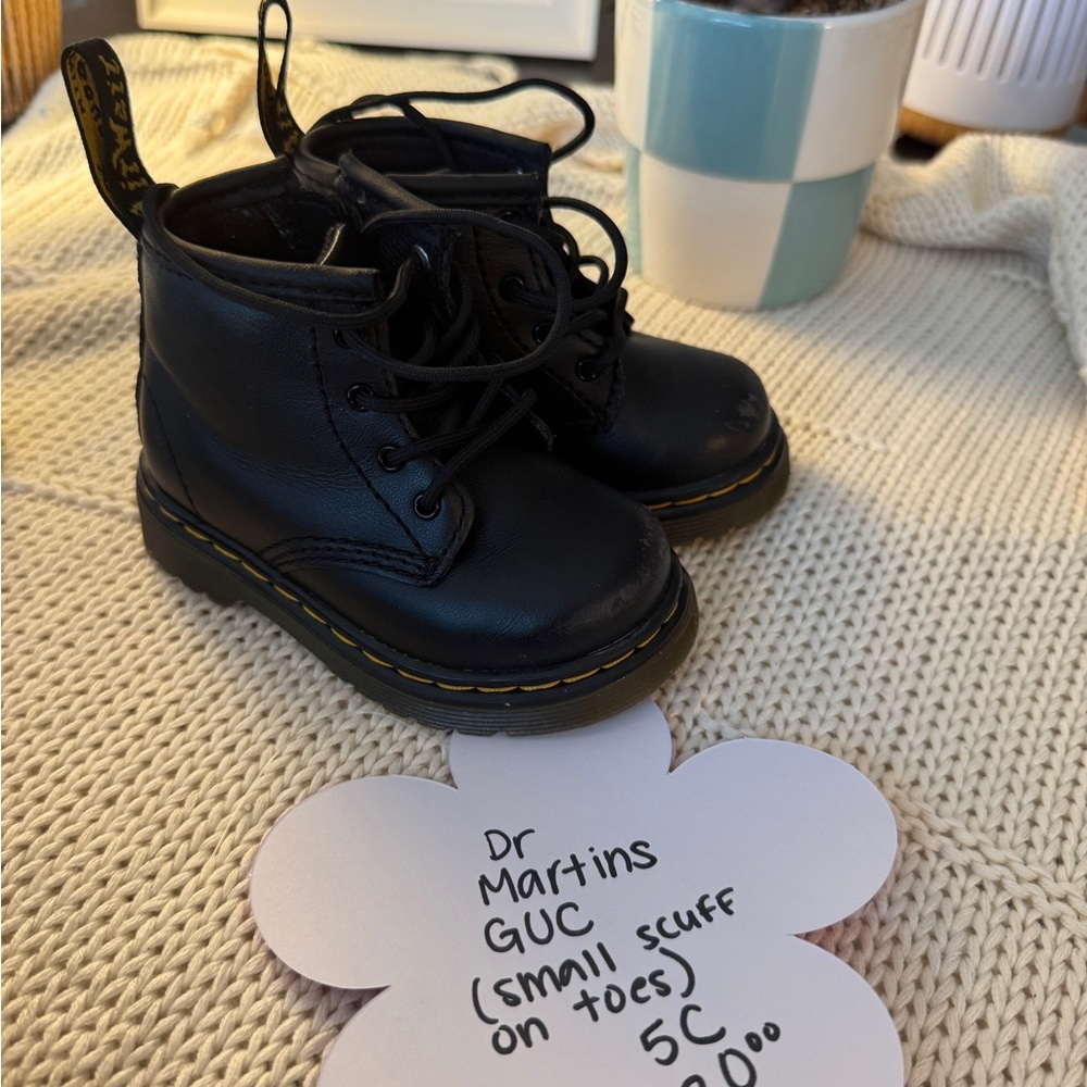 Dr. Martens Black Leather Boots with Air-Cushioned Sole
